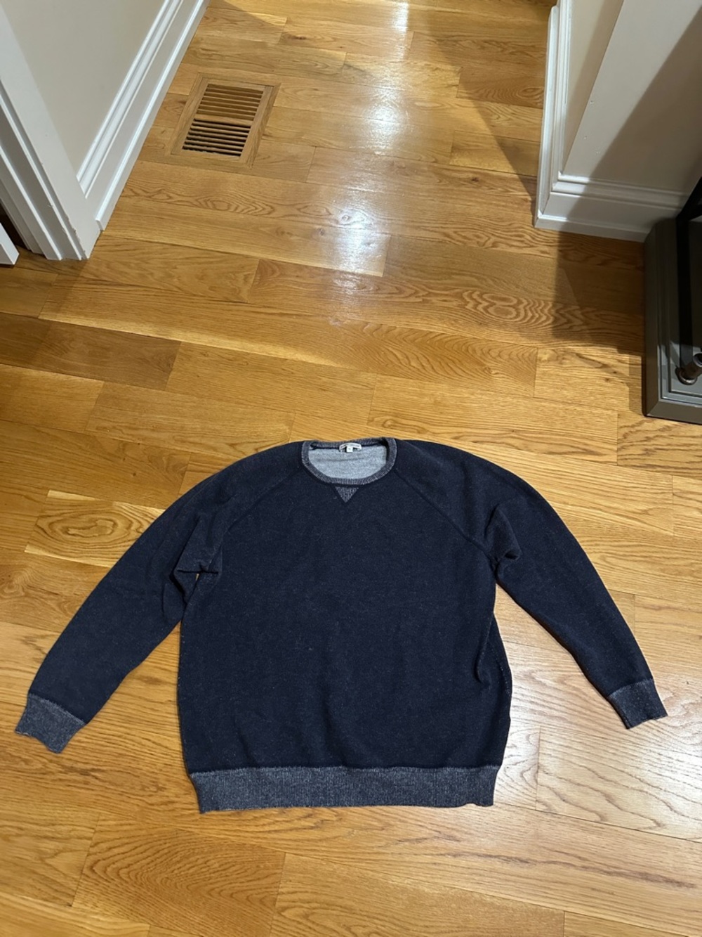 Peter Millar Navy Crewneck with Gray Trim